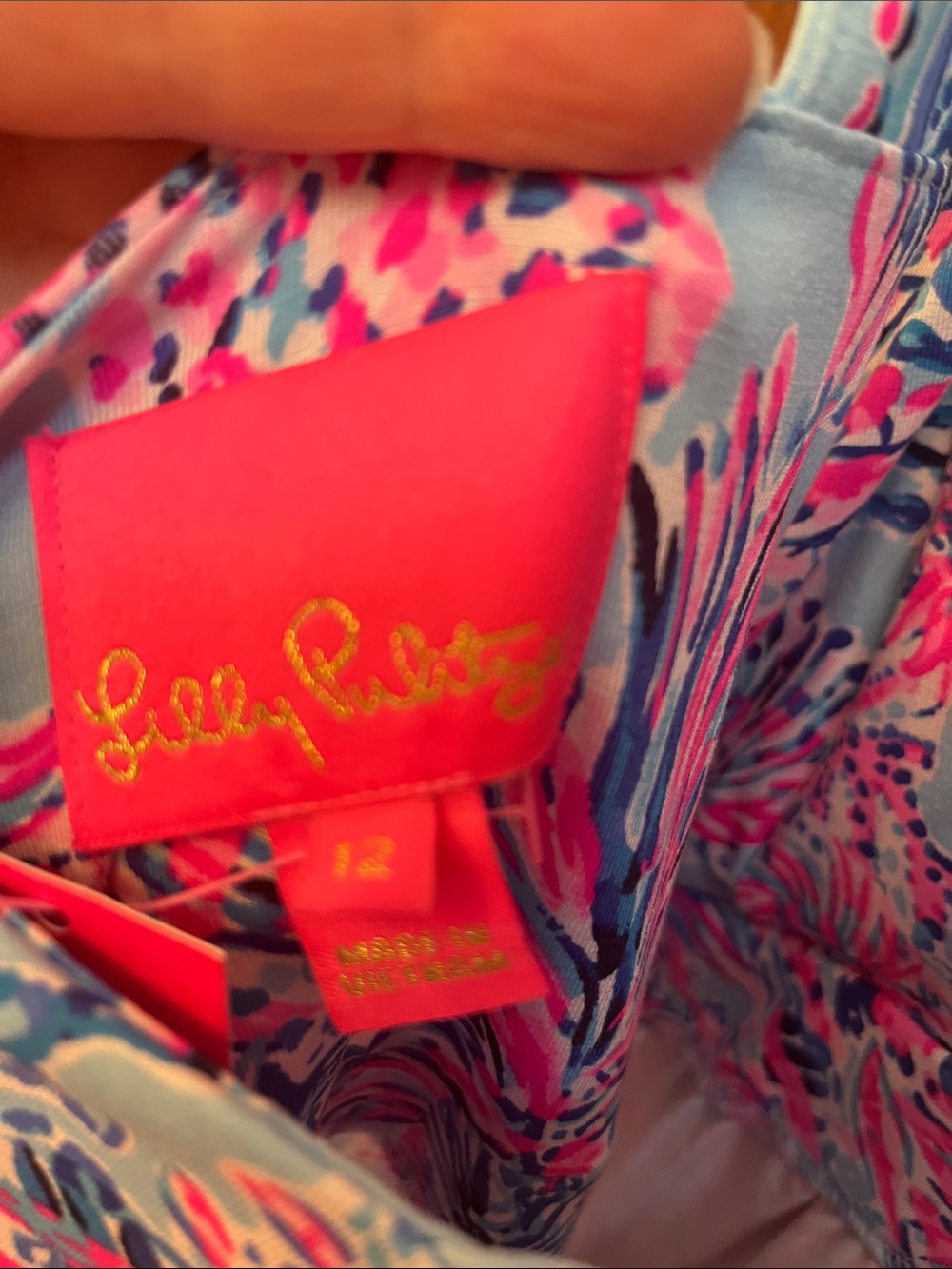 Lilly Pulitzer' Pink & Blue Floral Maxi One-Piece Dress - Picture 3 of 5